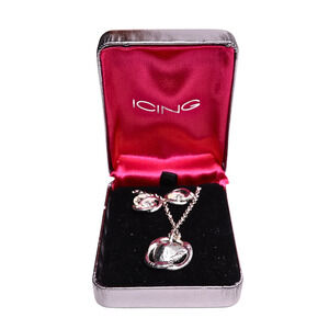 Icing Rhinestone Swirl 17" Necklace And Stud Earring Boxed Set